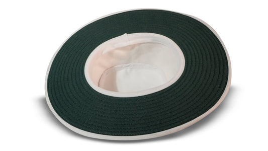 white cricket umpire hat full inside view RR Caps wide brim design