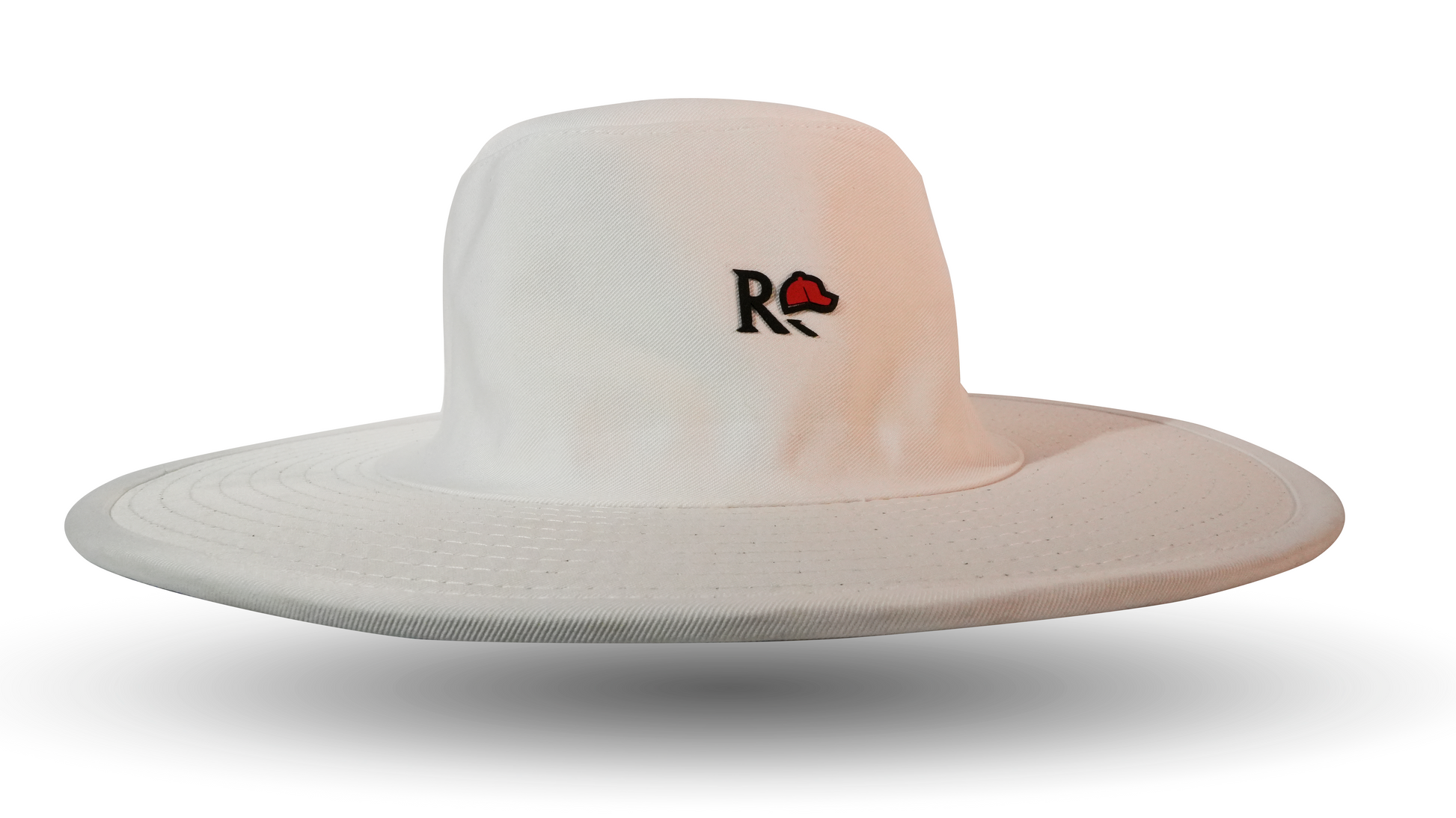 white cricket umpire hat front view RR Caps wide brim