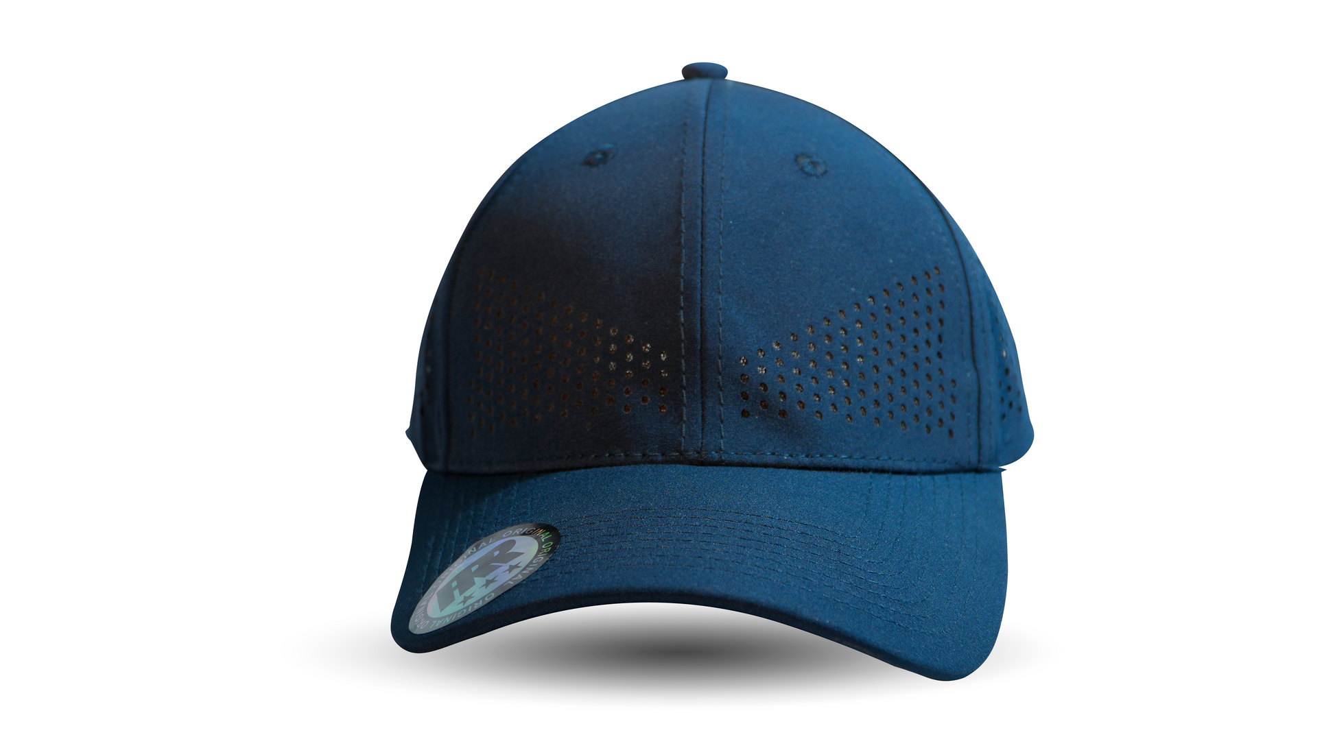 air force blue breathable baseball cap front view RR Caps adjustable fit