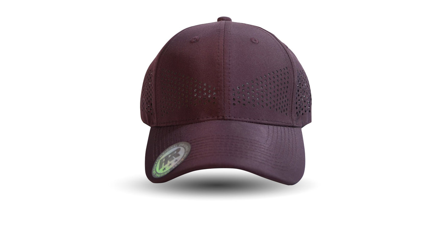 maroon breathable baseball cap front view RR Caps lightweight cap