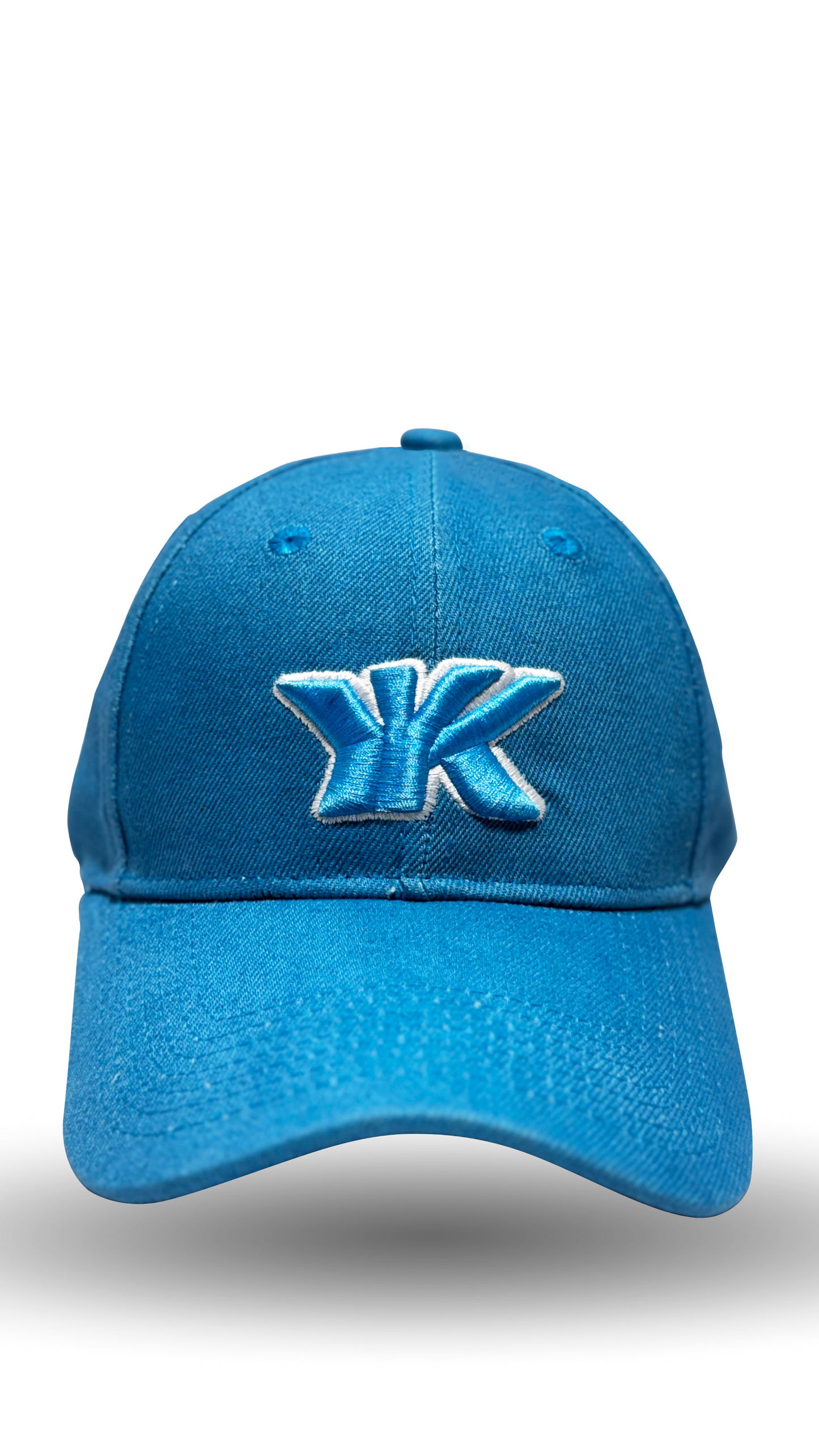 Azure wave blue premium logo baseball cap front view RR Caps
