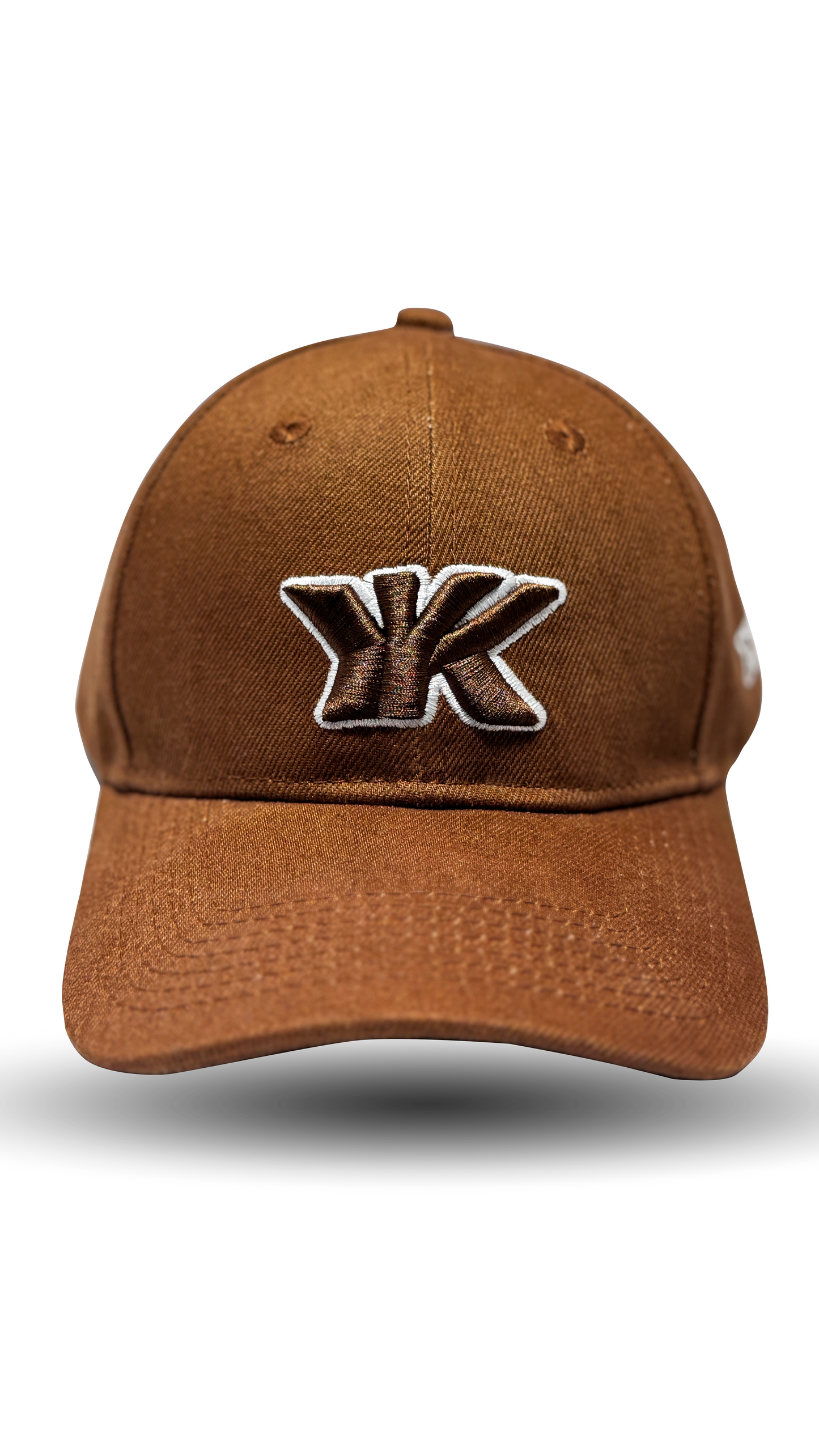 Chocolate brown premium logo baseball cap front view RR Caps