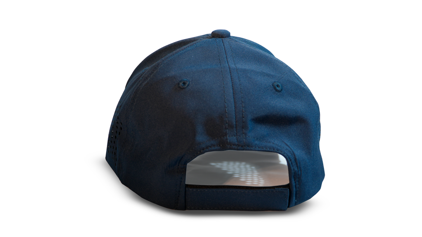 air force blue adjustable baseball cap back view flexi material RR Caps