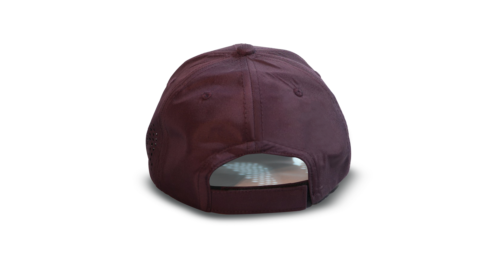 maroon adjustable baseball cap back view breathable RR Caps