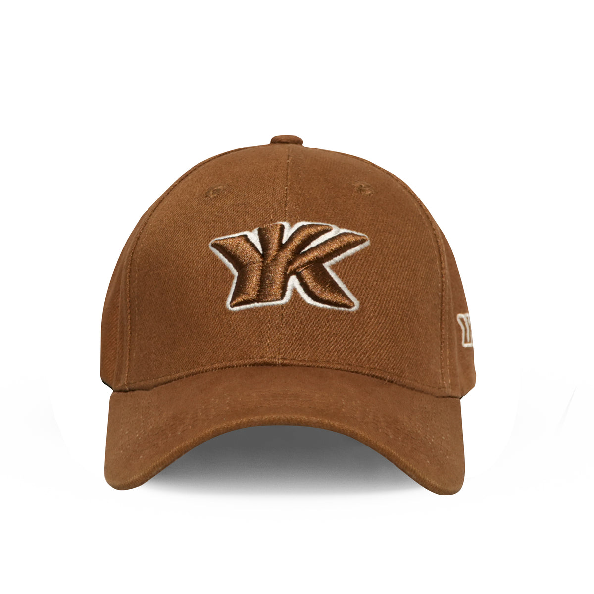 RR Classic 01 brown embroidered logo baseball cap front view