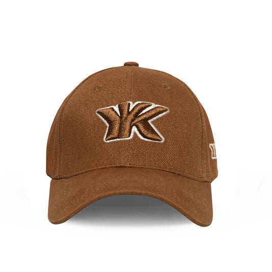 RR Classic 01 brown embroidered logo baseball cap front view