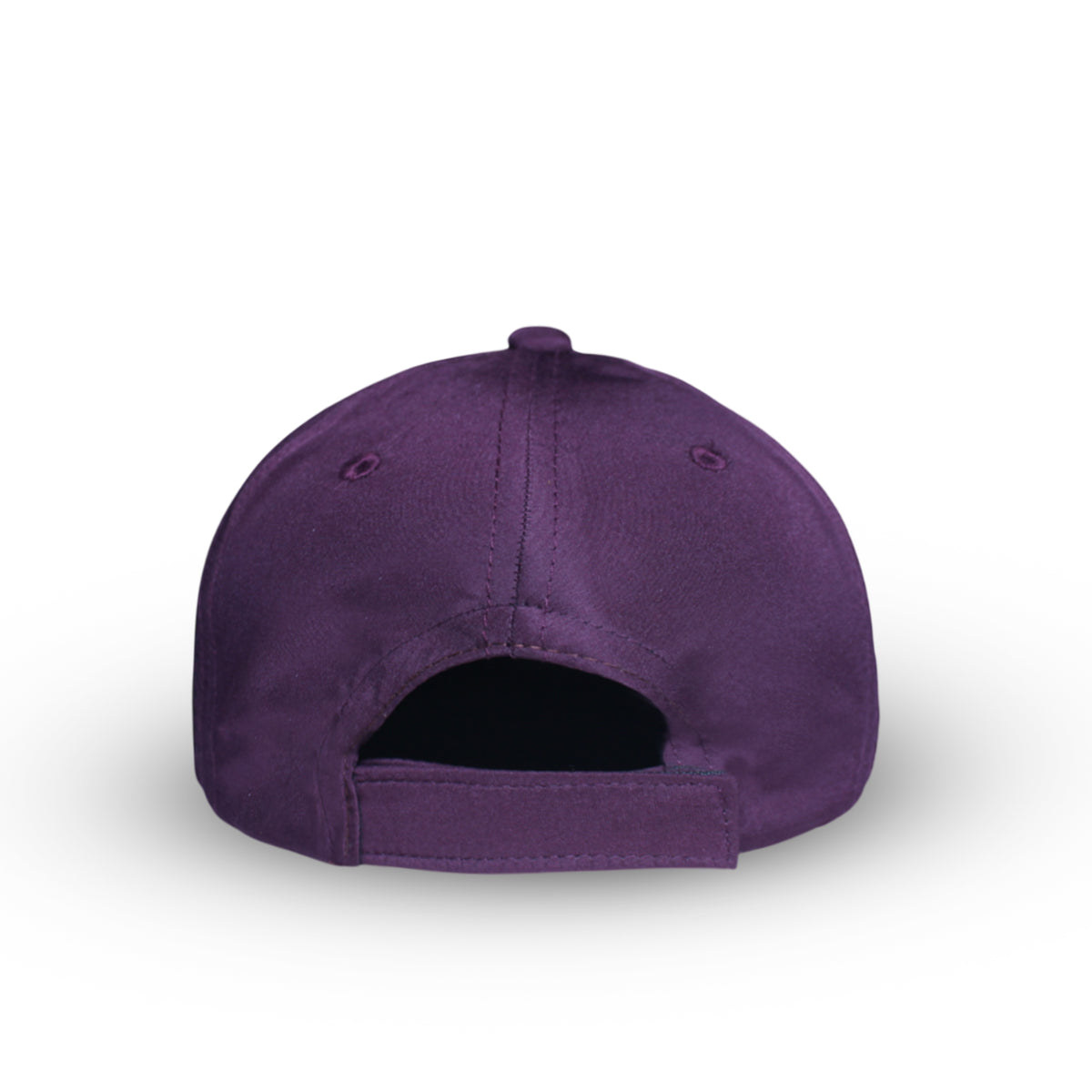 Back view of RR Style / 01 purple cap with adjustable closure