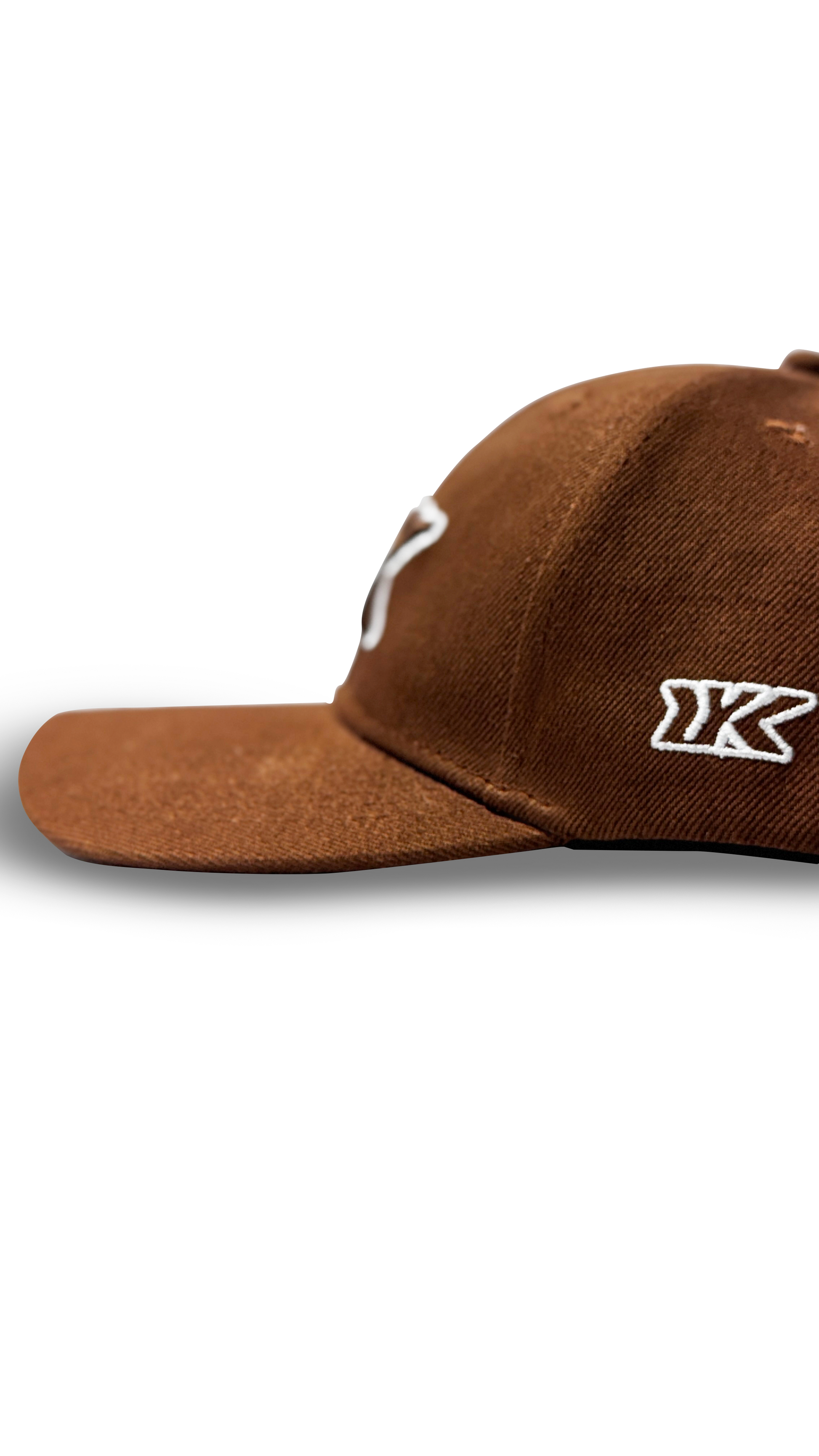 Chocolate brown baseball cap side profile curved brim RR Caps
