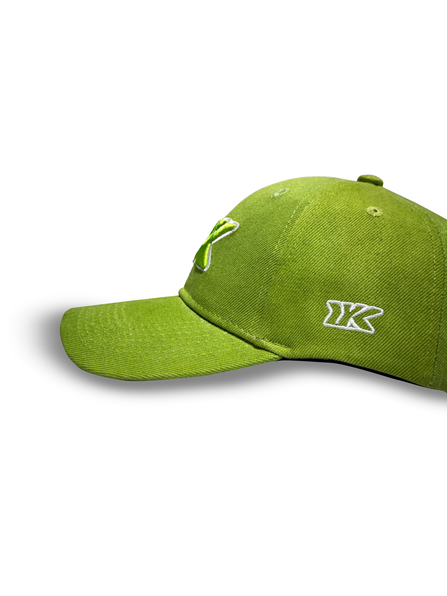 Forest green baseball cap side profile curved brim RR Caps